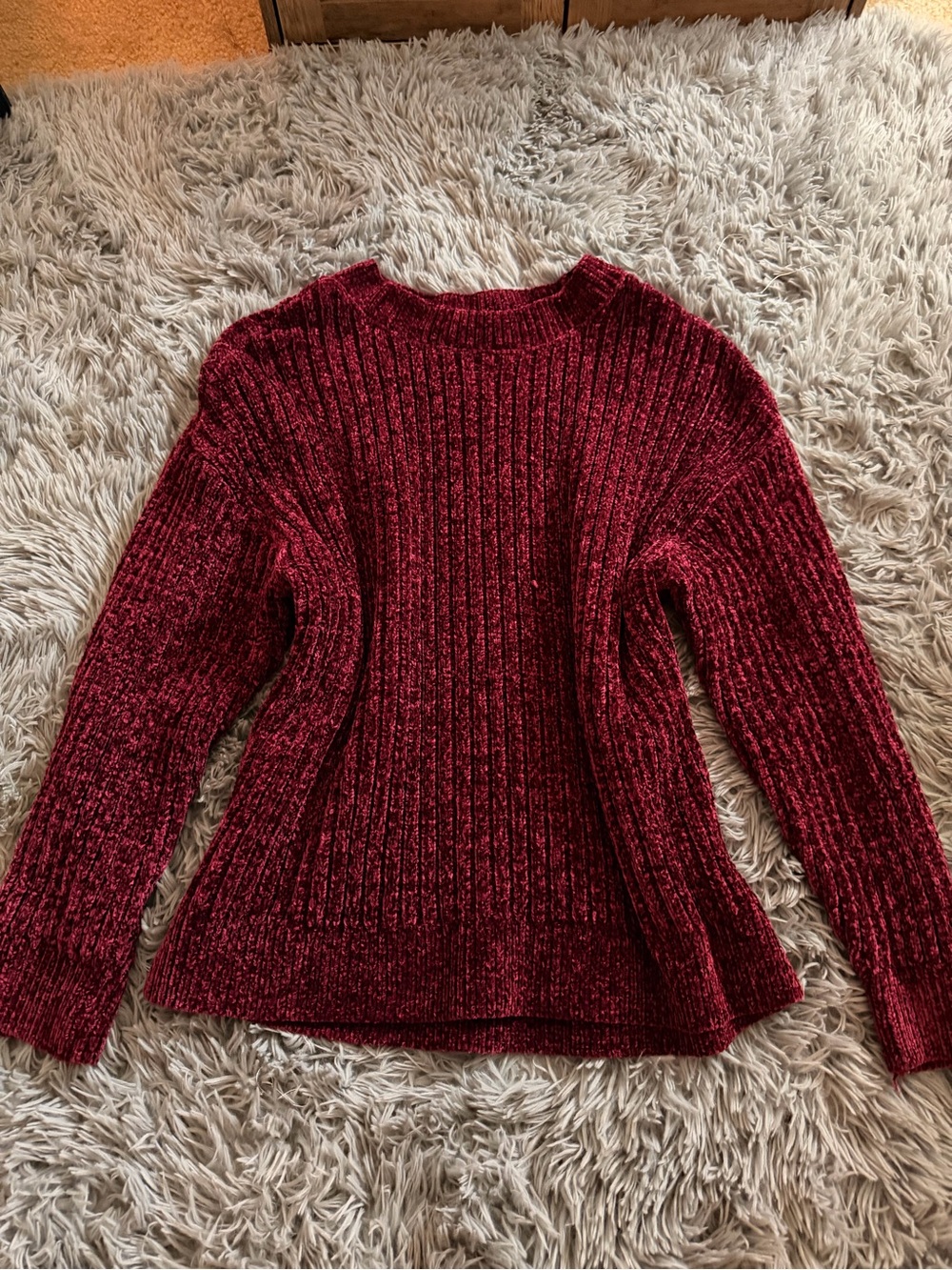Cozy Ribbed Sweater - Deep Wine